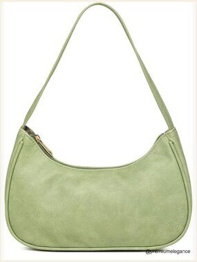 Vegan Leather Hobo Sling Tote Handbag with Zipper Closure
